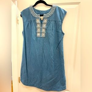 Knox Rose sleeveless denim dress with embroidery Sz M